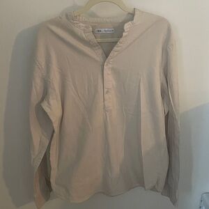 Zara Beige Men's Casual Shirt